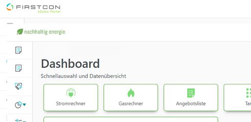 Firstcon eSales-Portal mit Branding für "nachhaltig energie"